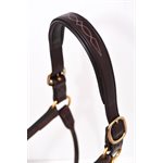 FANCY STITCHED HORSE LEATHER HALTER WITH PLATE