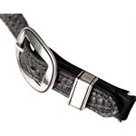 Smooth / Grooved Oval Buckle with Black Accents