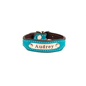 TURQUOISE SUEDE BRACELET W / PLATE