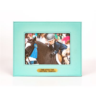 TEAL 5x7 LEATHER FRAME W / PLATE